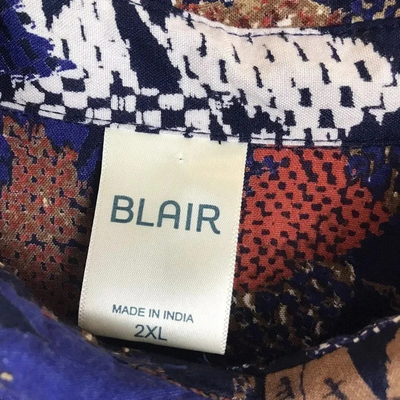 Blair Women's Long Sleeve Button Shirt Plus Size 2XL Leaf Print Lightweight Fall - Picture 4 of 9